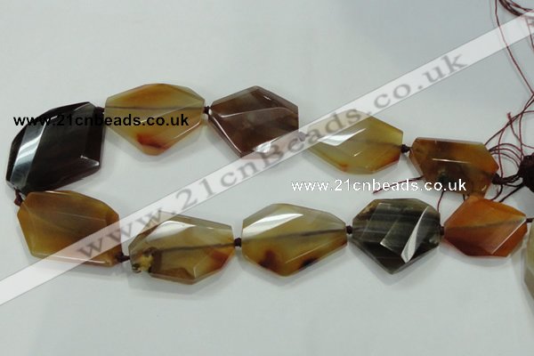 CNG470 15.5 inches 20*30mm - 28*45mm faceted nuggets agate beads