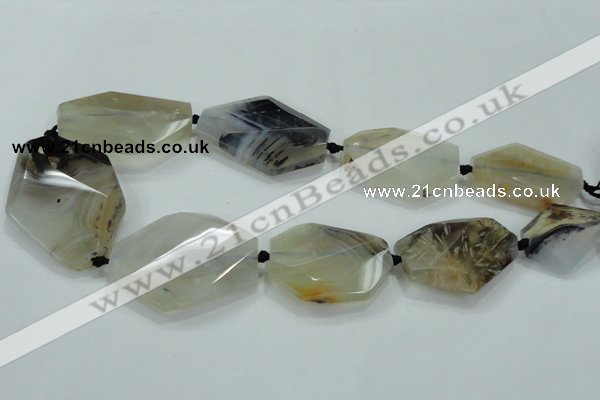 CNG471 15.5 inches 20*30mm - 30*50mm faceted nuggets agate beads