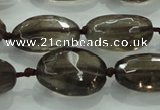 CNG475 15.5 inches 15*20mm - 25*35mm faceted nuggets smoky quartz beads