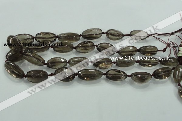 CNG475 15.5 inches 15*20mm - 25*35mm faceted nuggets smoky quartz beads