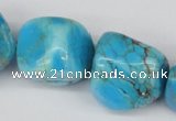 CNG48 15.5 inches 20*25mm nuggets dyed turquoise gemstone beads