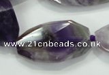 CNG483 15.5 inches 20*32mm twisted & faceted nuggets amethyst beads
