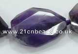 CNG484 15.5 inches 28*35mm twisted & faceted nuggets amethyst beads