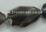 CNG487 20*30mm – 30*42mm twisted & faceted nuggets grey agate beads