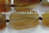 CNG490 15 inches 18*32mm twisted & faceted nuggets agate beads