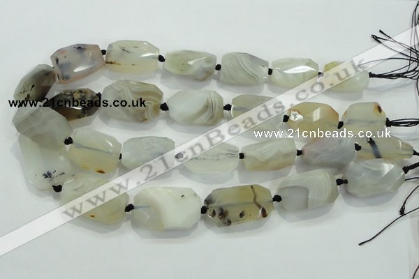 CNG491 15 inches 18*25mm – 30*35mm twisted & faceted nuggets agate beads