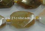 CNG493 15 inches 15*20mm – 20*32mm twisted & faceted nuggets agate beads