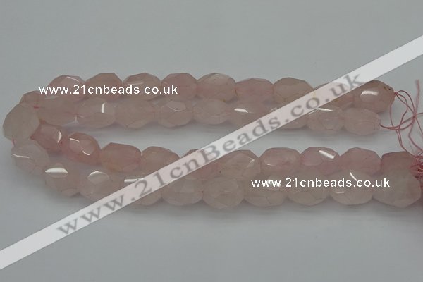 CNG5003 15.5 inches 12*16mm - 15*20mm faceted nuggets rose quartz beads