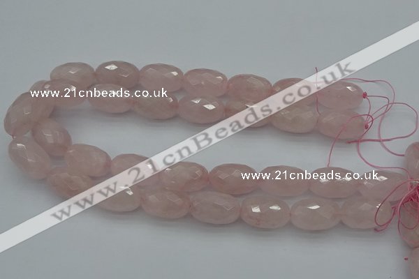 CNG5004 15.5 inches 15*25mm faceted rice rose quartz beads