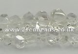 CNG5022 15.5 inches 6*8mm - 10*14mm faceted nuggets white crystal beads