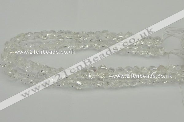 CNG5022 15.5 inches 6*8mm - 10*14mm faceted nuggets white crystal beads