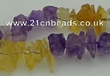 CNG5045 15.5 inches 4*8mm - 6*15mm nuggets amethyst & citrine beads