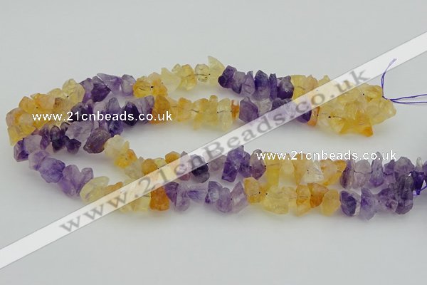 CNG5046 15.5 inches 6*12mm - 8*22mm nuggets amethyst & citrine beads