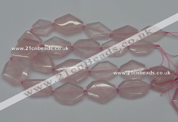 CNG5077 15.5 inches 20*30mm - 35*45mm freeform rose quartz beads