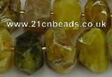 CNG5095 13*18mm - 15*20mm faceted nuggets yellow & green opal beads