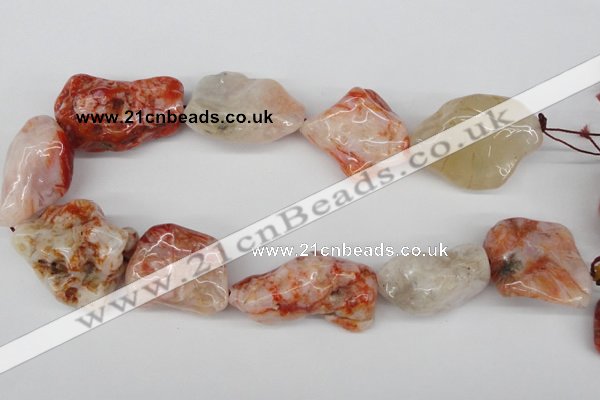 CNG51 15.5 inches 25*35mm nuggets agate gemstone beads