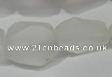 CNG5112 15.5 inches 14*20mm - 18*25mm freeform matte white crystal beads