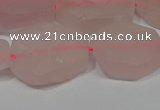 CNG5114 15.5 inches 14*20mm - 18*25mm freeform matte rose quartz beads