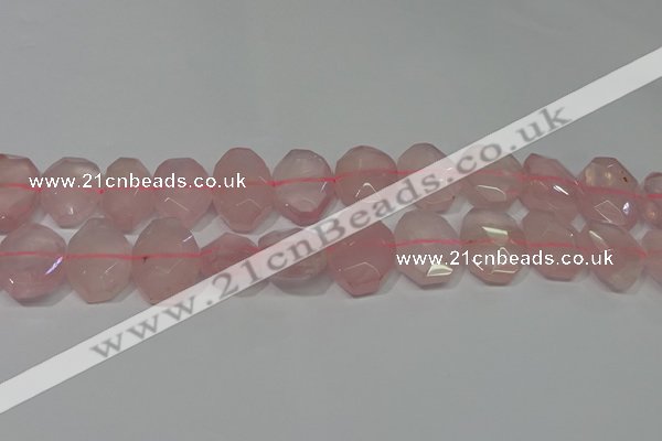 CNG5127 15.5 inches 15*18mm - 15*20mm faceted freeform rose quartz beads