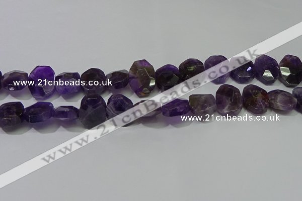 CNG5132 15.5 inches 15*18mm - 15*20mm faceted freeform amethyst beads