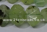 CNG5135 15*18mm - 15*20mm faceted freeform green rutilated quartz beads