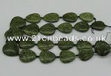 CNG5166 15.5 inches 16*22mm - 30*35mm freeform green lace gemstone beads