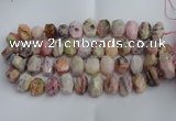 CNG5205 12*16mm - 15*20mm faceted nuggets pink opal gemstone beads