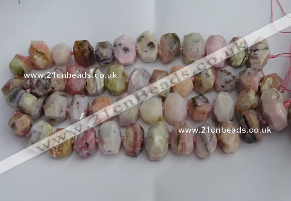 CNG5205 12*16mm - 15*20mm faceted nuggets pink opal gemstone beads