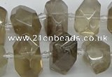 CNG5213 15.5 inches 12*16mm - 15*20mm faceted nuggets smoky quartz beads