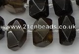 CNG5215 15.5 inches 12*16mm - 15*20mm faceted nuggets smoky quartz beads