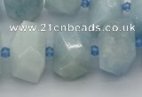 CNG5218 15.5 inches 12*16mm - 15*20mm faceted nuggets aquamarine beads