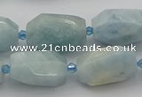 CNG5228 15.5 inches 12*16mm - 15*25mm faceted nuggets aquamarine beads