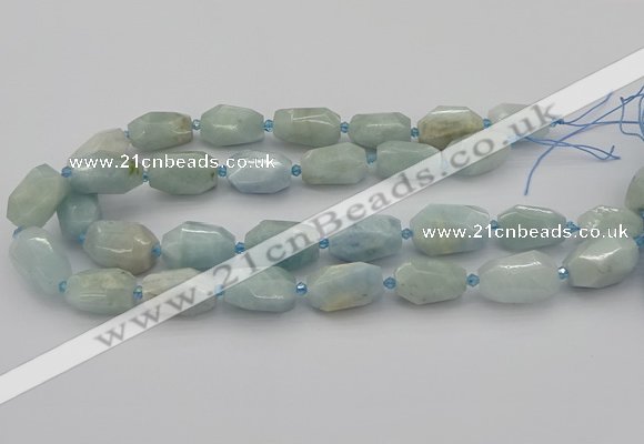 CNG5228 15.5 inches 12*16mm - 15*25mm faceted nuggets aquamarine beads