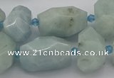 CNG5230 15.5 inches 12*16mm - 15*25mm faceted nuggets aquamarine beads