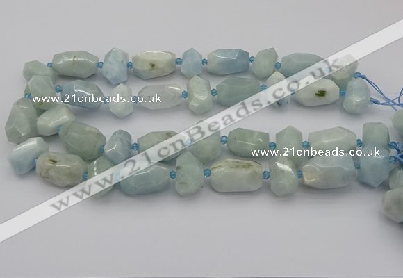 CNG5230 15.5 inches 12*16mm - 15*25mm faceted nuggets aquamarine beads