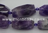 CNG5266 15.5 inches 10*15mm - 15*25mm faceted nuggets amethyst beads