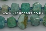 CNG5270 15.5 inches 8*12mm - 12*16mm faceted nuggets amazonite beads