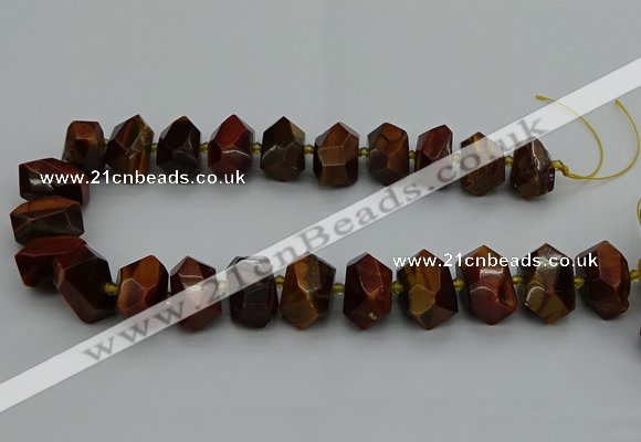 CNG5276 15.5 inches 12*16mm - 15*20mm faceted nuggets red tiger eye beads