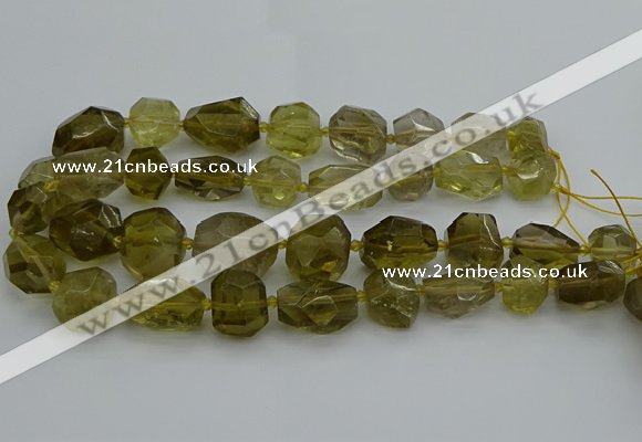 CNG5281 15.5 inches 12*16mm - 18*25mm faceted nuggets lemon quartz beads