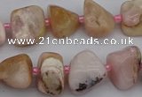 CNG5294 15.5 inches 8*12mm - 15*20mm nuggets pink opal gemstone beads