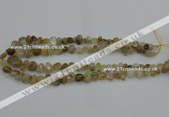 CNG5297 15.5 inches 5*8mm - 12*16mm nuggets golden rutilated quartz beads