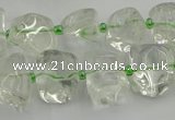 CNG5308 15.5 inches 8*15mm - 15*25mm nuggets green phantom quartz beads