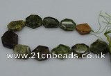 CNG5314 15.5 inches 20*30mm - 35*45mm freeform green garnet beads