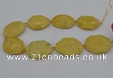 CNG5315 15.5 inches 25*35mm - 35*45mm freeform yellow jade beads