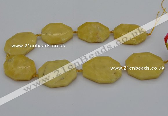 CNG5315 15.5 inches 25*35mm - 35*45mm freeform yellow jade beads