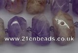 CNG5328 12*16mm - 15*20mm faceted nuggets lavender amethyst beads