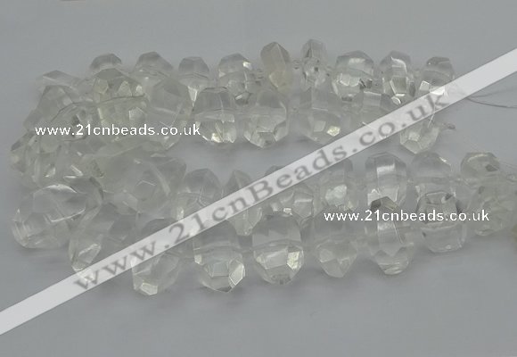 CNG5335 15.5 inches 13*18mm - 20*30mm faceted nuggets white crystal beads