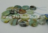 CNG5352 15.5 inches 20*30mm - 35*45mm faceted freeform amazonite beads