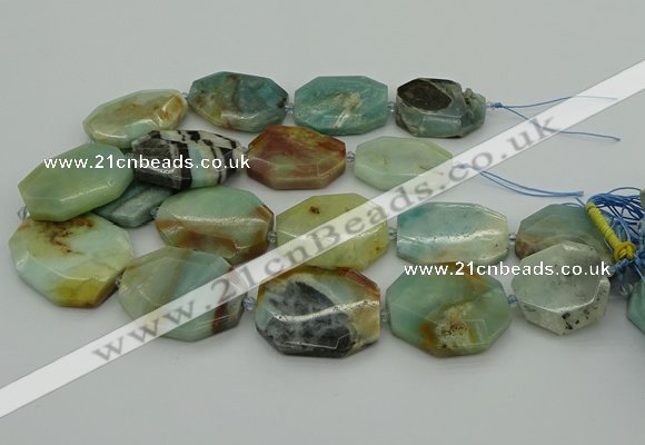 CNG5352 15.5 inches 20*30mm - 35*45mm faceted freeform amazonite beads