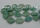 CNG5353 15.5 inches 20*30mm - 35*45mm faceted freeform amazonite beads